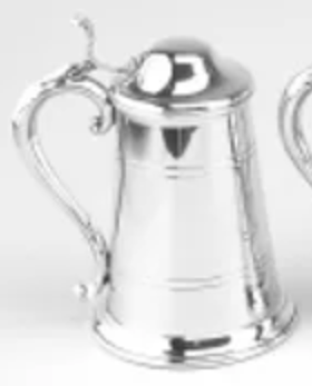 Pewter 40 Oz. Covered Tankard w/Metal Bottom