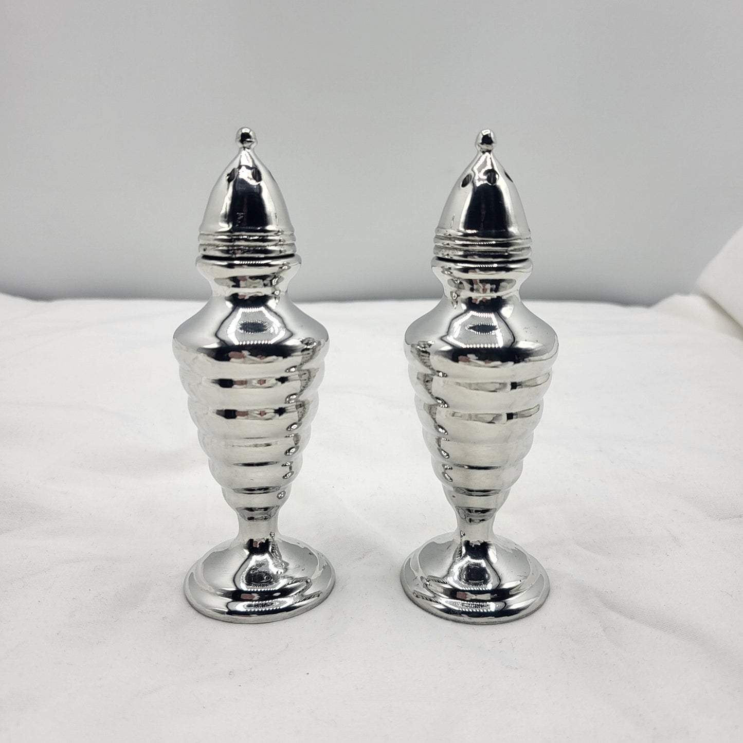 Pewter 4" Height Beehive Salt & Pepper Shakers