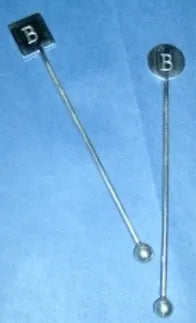 Sterling Round Monogrammed Drink Stirrer