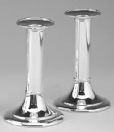 Pewter 6" Height Georgian Design Candleholders (Pair)