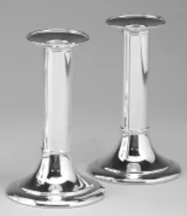 Sterling 6" Height Georgian Design Candleholders (Pair)