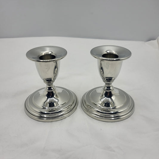 Pewter 3 1/2" Height Low Console Candleholders (Pair)