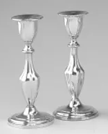 Pewter 7" Height Flute Design Candleholders (Pair)