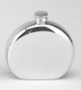 Pewter 4" Height 5 Oz. Flask w/Beaded Top