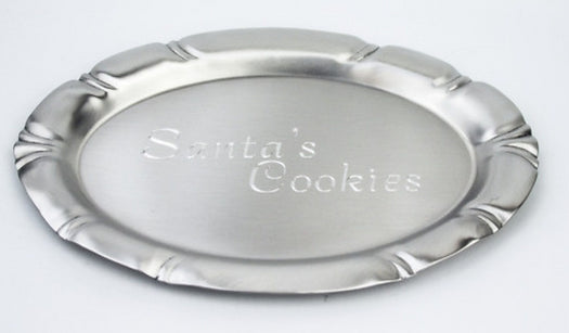 Pewter Santa's Cookie Tray