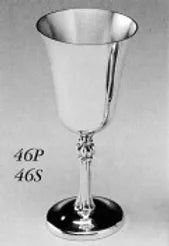 Pewter 7 3/4" Height 10 Oz. All-Purpose Repro. Goblet w/ Victorian Stem